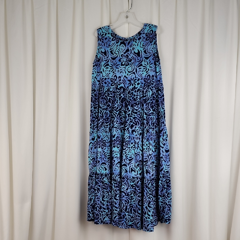 Blueginger Hawaiian Resort Wear Girls Dress Blue Size 10